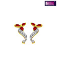Surat Diamond Swirly Ruby Earrings