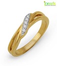 Mi Pearls Diamond Studded Spectacular Gold Ring