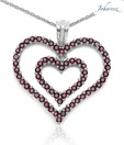 Johareez Alluring Garnet Studded Silver Pendant