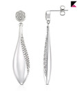 Kiara Drop Design AD Studded Silver Earrings