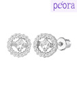 Peora Cz Sterling Silver Stupefying Earrings