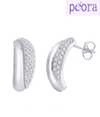 Peora Shimmering Cz & Sterling Silver Earrings