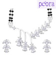 Peora Rhodium Plated Sterling Silver Designer Mangalsutra Set