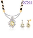 Peora 18 Karat Gold & Rhodium Plated Kundan Mangalsutra Set