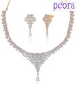 Peora Royal Appeal Gold & Rhodium Plated Necklace Set