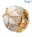 Pari Divine White Rhinestone Studded Ring