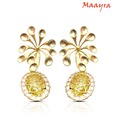 Maayra Golden Hanging Earrings