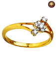 Aarya24kt Diamond Studded Gleaming Silver Ring