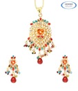 Vendee Exquisite Multi-coloured Pendant Set