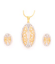 Vendee Lavish CZ Studded Pendant Set