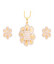 Vendee Fashionable CZ Studded Pendant Set