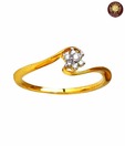 Aarya24kt Floral Design Diamond Studded Silver Ring