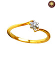 Aarya24kt Pristine Floral Diamond Studded Silver Ring