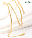 Aiza Wide Flat Pattern 18kt Gold Unisex Chain