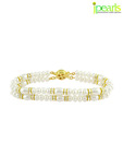 Jpearls Two String White Pearl Bracelet