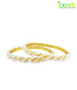 Jpearls Twisted Pearl Bangles Pair