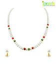 Jpearls Ruby & Emerald Pearl Set