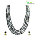 Jpearls 4 String Grey Pearl Set