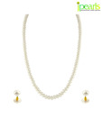 Jpearls Pristine Single Line White Pearl Set