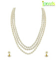 Jpearls 3 String Oval Pearl Necklace