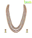 Jpearls 4 String Peach Pearl Set