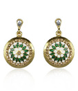 Kshitij Round Gold Plated Earrings