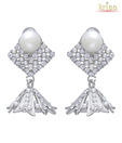 Kriaa Striking Off White Earrings