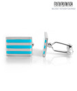 Revlis Striped Turquoise Cuff Links