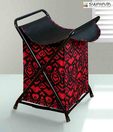 Swayam Printed Magenta & Black Foldable Laundry Bag