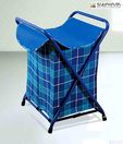 Swayam Elegant Blue Checks Foldable Laundry Bag