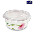 Lock & Lock Beautiful Floral Print Ceramic Round Container