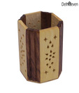 Delhi Seven Cut Work Teak Wood Pen Holder