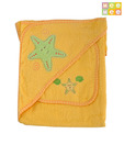 Mee Mee Yellow Baby Bath Towel W/Fancy Appliqué For Kids