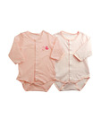 Mums N Babies Baby Body Suits-Set Of 2-Peach-Long Sleeves (Large) For Kids
