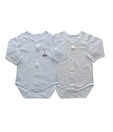 Mums N Babies Baby Body Suits-Set Of 2-Blue-Long Sleeves (Large) For Kids