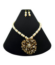 Ambar Designz Pearls & Crystal Adorned Necklace Set