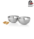 Mosaic Stainless Steel 2 Pieces Snack Bowl Set