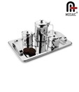 Mosaic Stainless Steel Tea Set With Tray