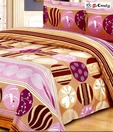 Home Candy Purple & Brown Double Bed Sheet