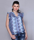 Mishka Blue Printed Top
