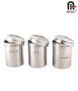 Mosaic Trendy Stainless Steel Canister Set of 3