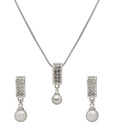 Oleva Pristine AD & Fresh Water Pearl Pendant Set
