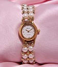Oleva White Pearl & Tiny Gold Watch