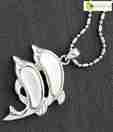 Opaleena Double Dolphin Chain Pendant