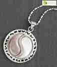 Opaleena Round Mother Of Pearl Chain Pendant