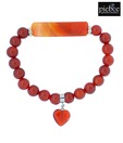 Piebee Carnelian Heart Charm Bracelet