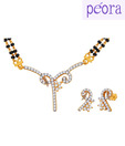 Peora Shimmering Gold Plated Mangalsutra Set
