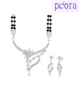 Peora Rhodium Plated Stylish Mangalsutra Set