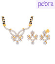 Peora Gold Plated Glamorous CZ Mangalsutra Set