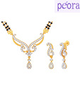 Peora Gold Plated Ethnic CZ Mangalsutra Set